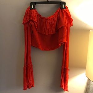 Red off the shoulder top